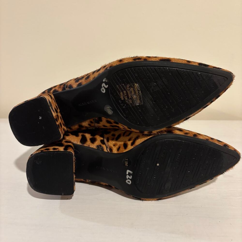 Alex Marie Tionna Leopard Print Calf Hair Block Boots Sz 7.5 Indie, maximalist - Picture 4 of 6